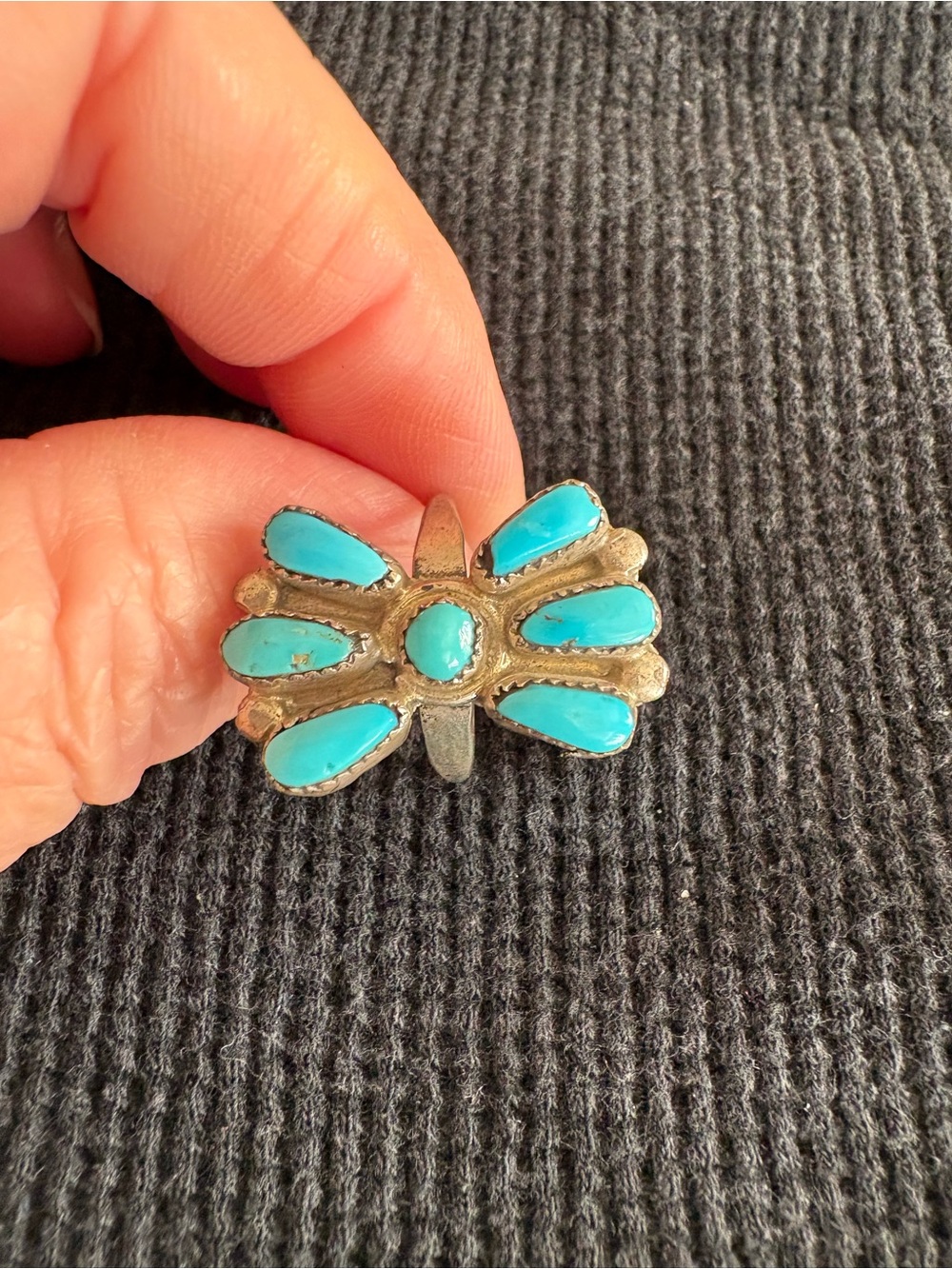 Turquoise Petal Cluster Ring - Women Jewelry